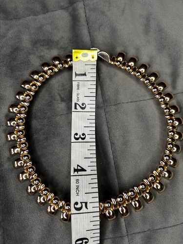 Vintage 50s Gold Tone Necklace Art Deco Style De Farre Costume Jewellery Retro - Picture 4 of 14