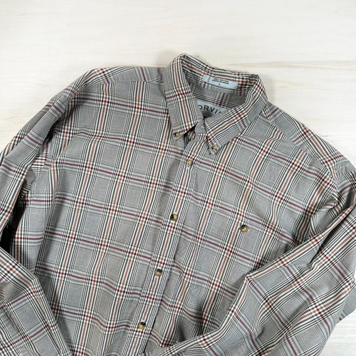 Orvis Herren Lodge Heavy Weight Flanell Hemd Gr. L kariert creme braun rost