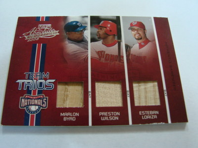 2005 Absolute Memorabilia Team Trios Triple Bat Card (B101) Byrd, Wilson, Loaiza