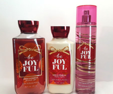Bath Body Works BE JOYFUL Fragrance Mist Shower Gel Shea Vitamin e Lotion SET