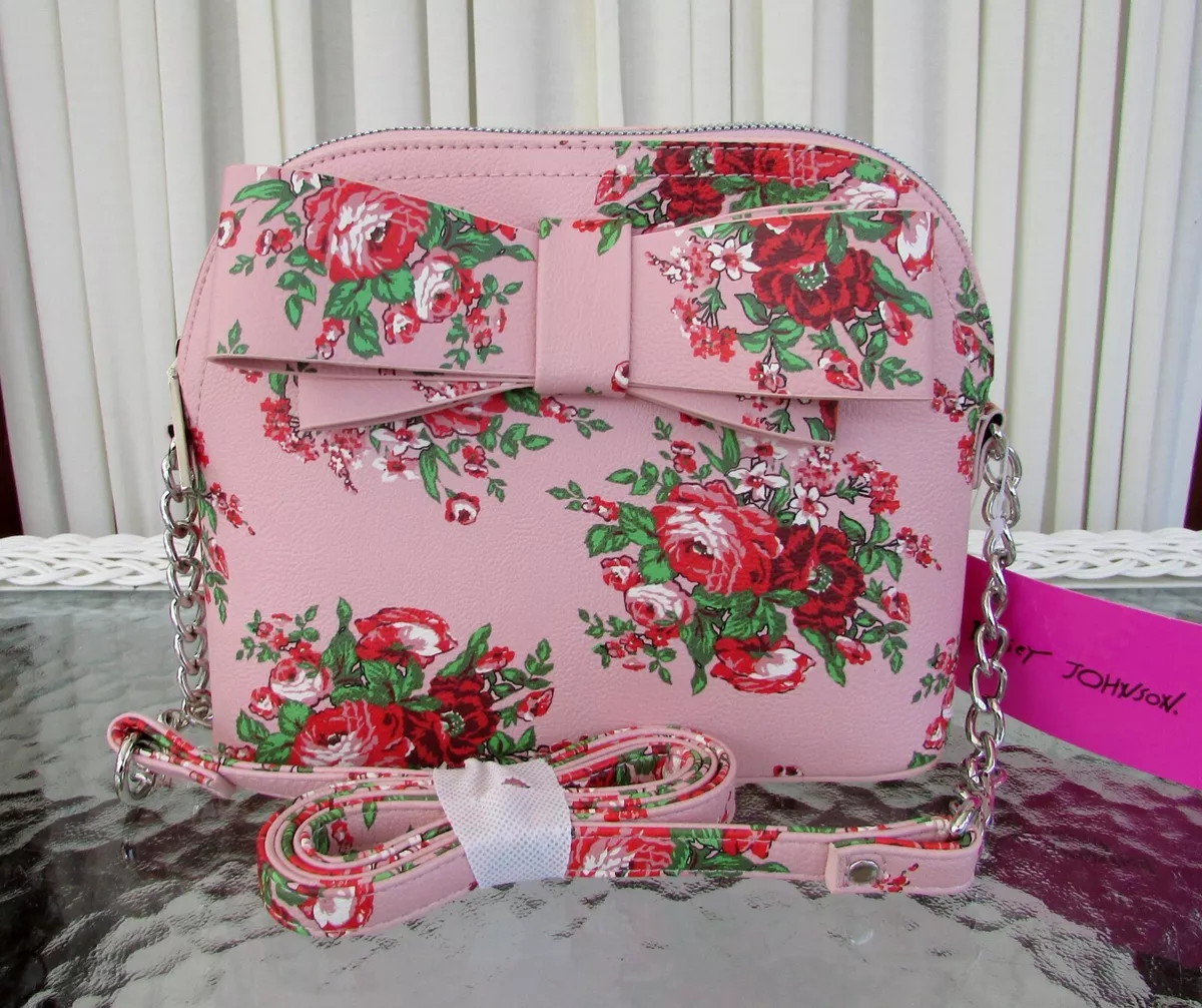 Betsey Johnson Mini Purse Electric Pink With Bow/ Detachable Strap X  Crossbody | eBay