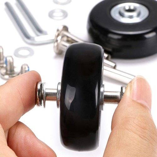 50mm x 18mm Set of 4 Luggage Suitcase Replacement Wheels Rubber Swivel ... - Picture 6 of 7