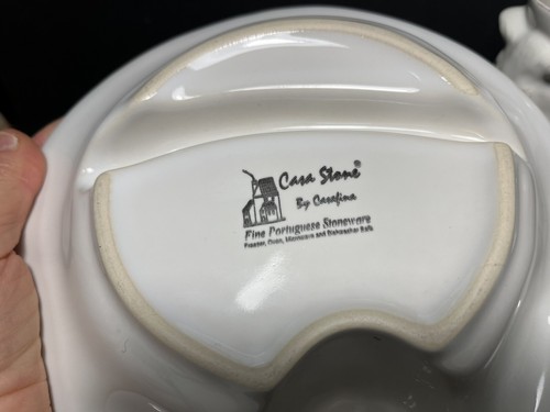 Casafina Portuguese Stoneware Easter White Bunny Rabbit Set Divided Plate Mug - 第 12/12 張圖片