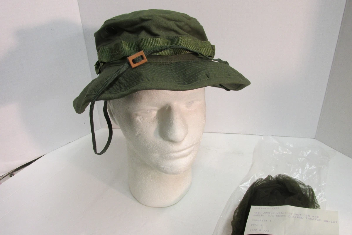 US Vietnam Era OD Jungle Boonie Hat 6 7 8 OG 107 1969 NOS In Wrap