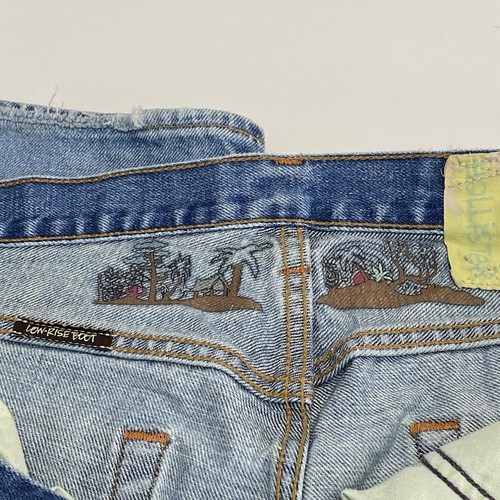 Vintage Y2K Hollister Mens Low Rise Boot Cut Button Fly Jeans 32x30 Distressed - Picture 9 of 10