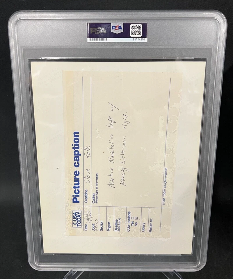 PSA/DNA 1983 Type 1 Original Photo USA Today M. Navrilova w/N. Lieberman RARE! - Image 3 of 4