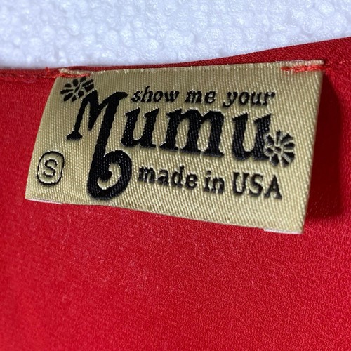 Show Me Your Mumu Women's Size Small Red Rainey Mini Dress Long Sleeves Cut Out - Picture 2 of 12