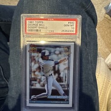 1991 Topps Desert Shield #449 GEORGE BELL PSA 10 BLUE JAYS