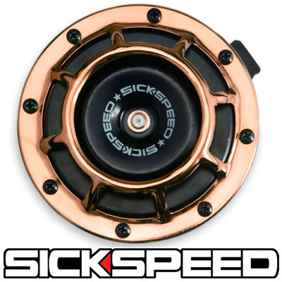 SICKSPEED ROSE GOLD SUPER LOUD COMPACT ELECTRIC BLAST TONE HORN CAR SUV 12V P5