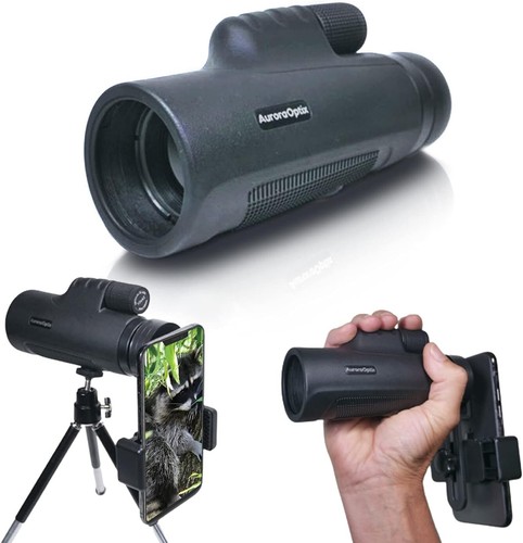 10X42 Zoom High Power Scope Monocular with Smartphone Holder - Picture 2 of 10
