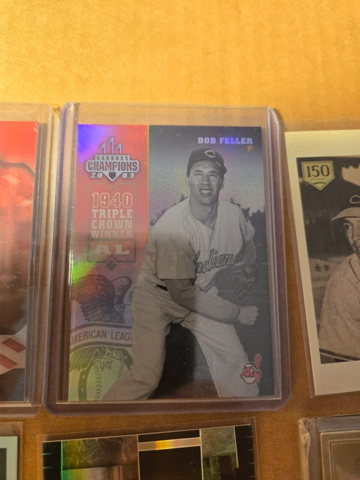 Lote de tarjetas insertadas paralelas serie Bob Feller #D RARO SP 2019 Tribute Red/10/25 Foto 4 de 4