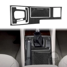 For VW Passat NMS B7 2012-19 Real Carbon Fiber Gear Shift Cup Holder Set Trim