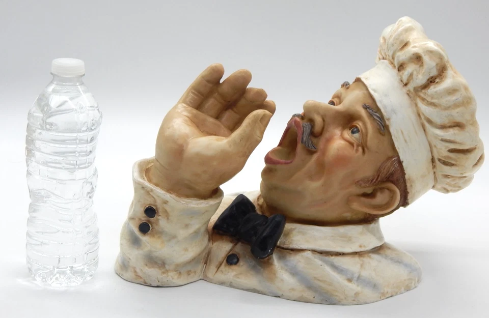 Vintage Delightful Chef Drinking Wine Resin Bottle 11"H x 12"L x 8"W Holder - Image 2 of 4
