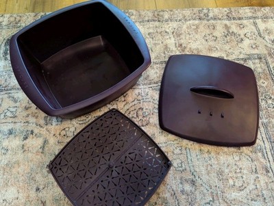 Epicure Multipurpose STEAMER Microwave 3 Piece Silicone Purple with Tray