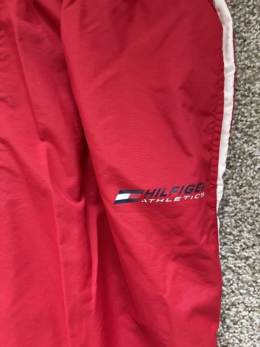Hilfiger Athletics Track Suit Mens XL Red White Jacket Pants Nylon Retro 90s Y2K - Picture 9 of 15