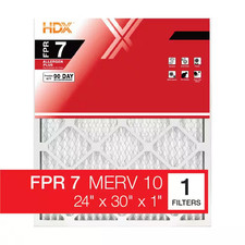 HDX 24x30x1 Air Filter Allergen Plus Pleated Furnace AC HVAC MERV 10 FPR 7 1 Pk
