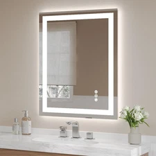 USHOWER LED Bathroom Mirror Backlit Anti-Fog Lighted Vanity Mirror Multi Sizes