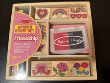 Melissa  Doug Friendship Wooden Stamp Set New In Package Scrapbooking Crafts