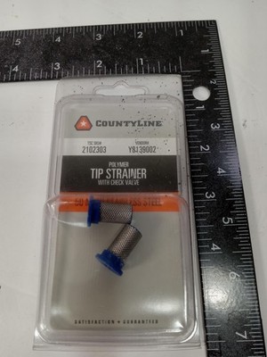 CountyLine New Polymer Tip Strainer 50 Mesh Check Valve Stainless Steel 2 Pack