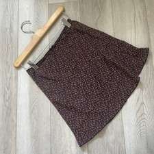 Brandy Melville Skirt floral pull on mini womens Black Red one size feminine