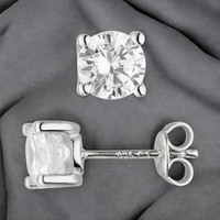 Ohrstecker 925 Sterling Silber 2 Zirkonia