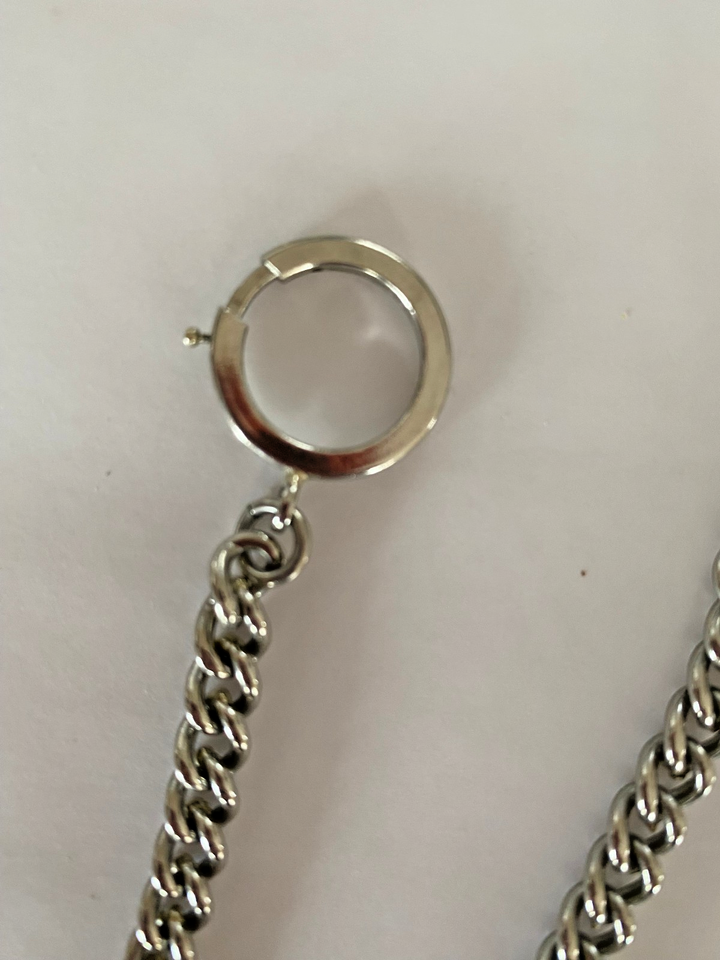 Ancienne Chatelaine (chaîne De Montre à Gousset) En Nickel - Objet Vintage - Occasion