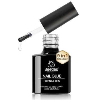 Beetles 9 in 1 Nail Glue Gel for Nail Tips and Clear Acrylic Nails Long Lasting,