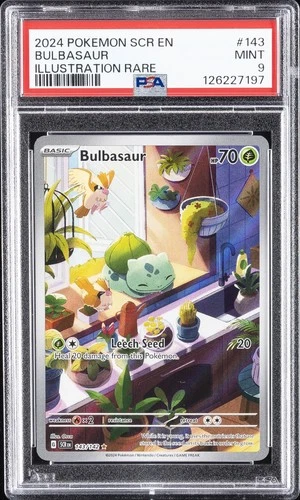 2024 POKEMON SCR EN-STELLAR CROWN ILLUSTRATION RARE #143 BULBASAUR PSA 9
