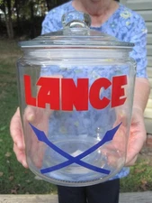 LANCE  Glass Advertising General Store Counter Jar