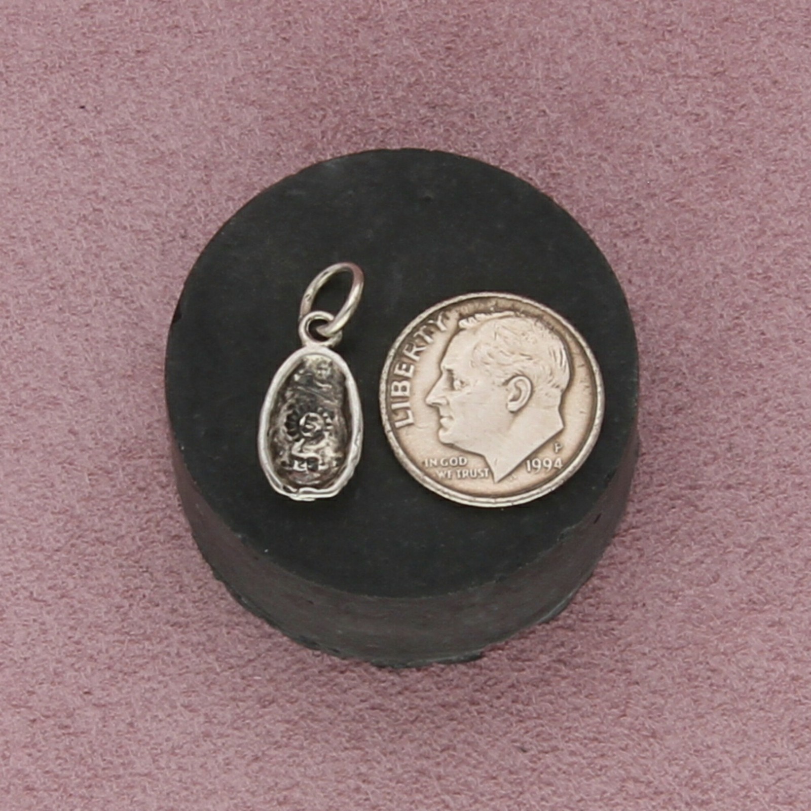 sterling silver scroll easter egg charm pendant - image 2