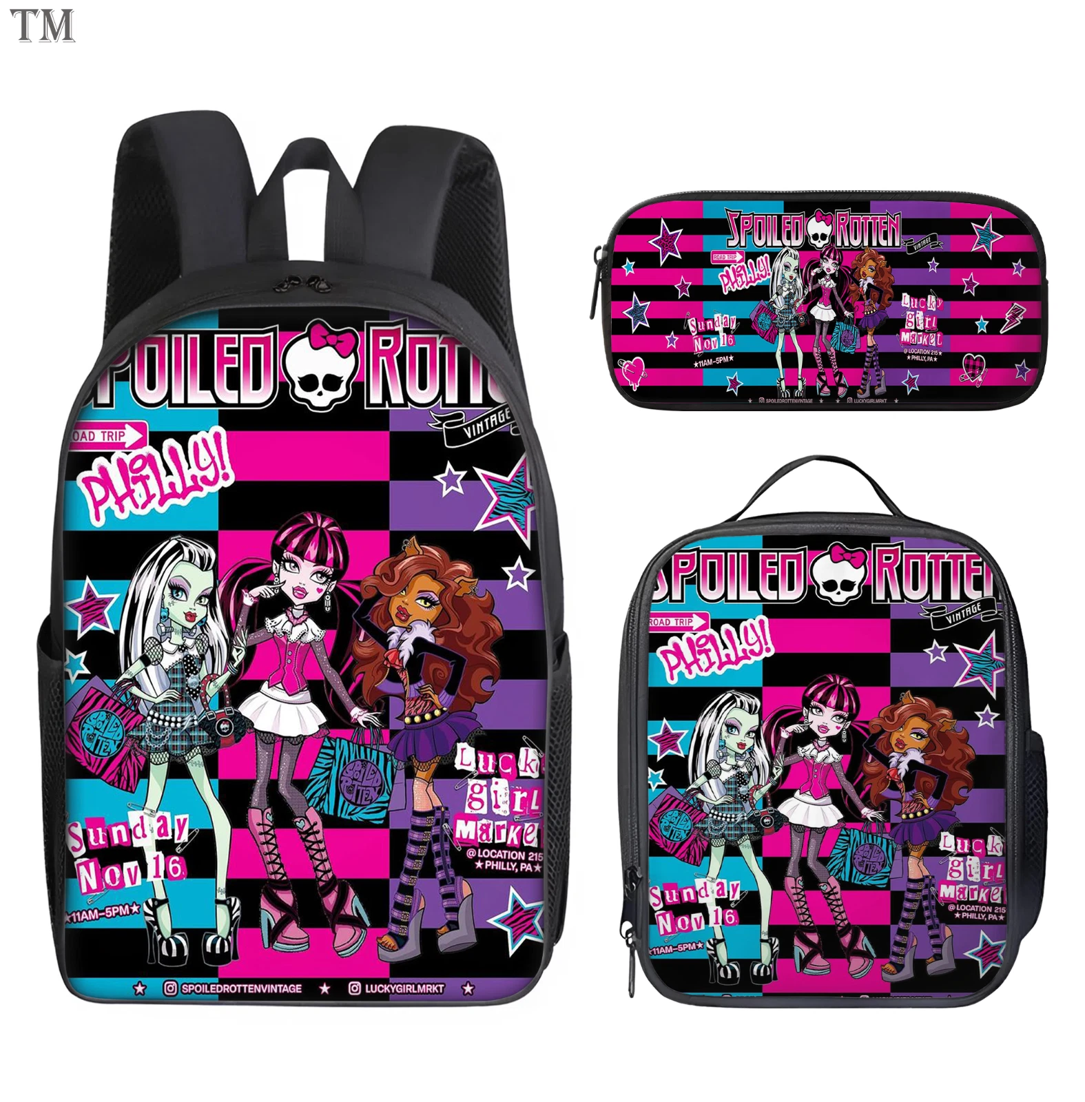 Monster High Backpack Set, School Bag, Lunch Bag