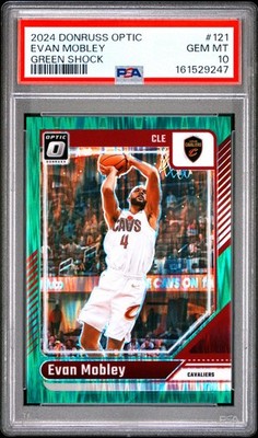 2024 PANINI DONRUSS OPTIC GREEN SHOCK #121 EVAN MOBLEY 124/149 PSA 10