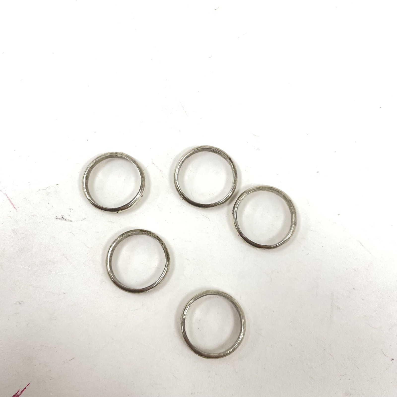 Sterling Silver 5pc Y2K-Style Stackable Stamped 3… - image 3