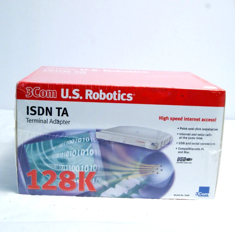 3Com U.S. Robotics ISDN TA Terminal Adapter 128K, USB & Serial Connectors SEALED - Image 2 of 4