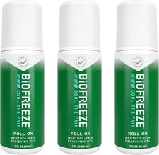 Biofreeze Menthol Roll‑On, 3 fl oz Pack of 3 – Knee, Neck, Shoulder, Back Pain
