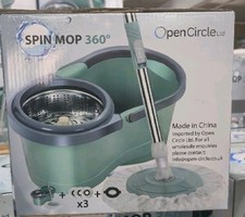 Stainless Steel 360� Spin Mop Bucket Set With Three Microfibre Mopheads
