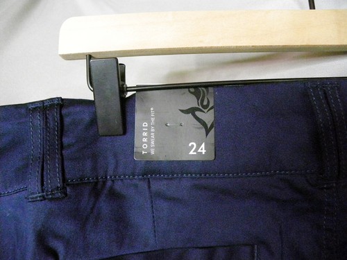 NEW Torrid Shorts Plus Size 24 Navy Sateen Bermuda Rolled Cuff Front Pockets t - Picture 3 of 4