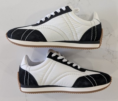 TOTEME Men's Tech Fabric Sports Sneakers Black Off White Size 42 US 9 NIB