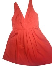 BB Dakota Orange Short Dress S-line mini V-Neckline 10