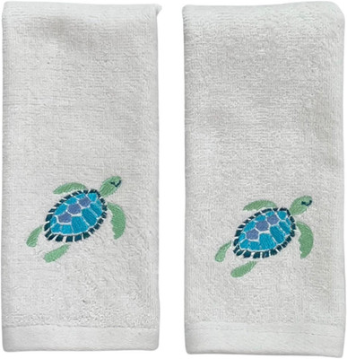 Turtle Bath Fingertip Towels: Summer Nautical Soft Absorbent Guest Sea Turtle De