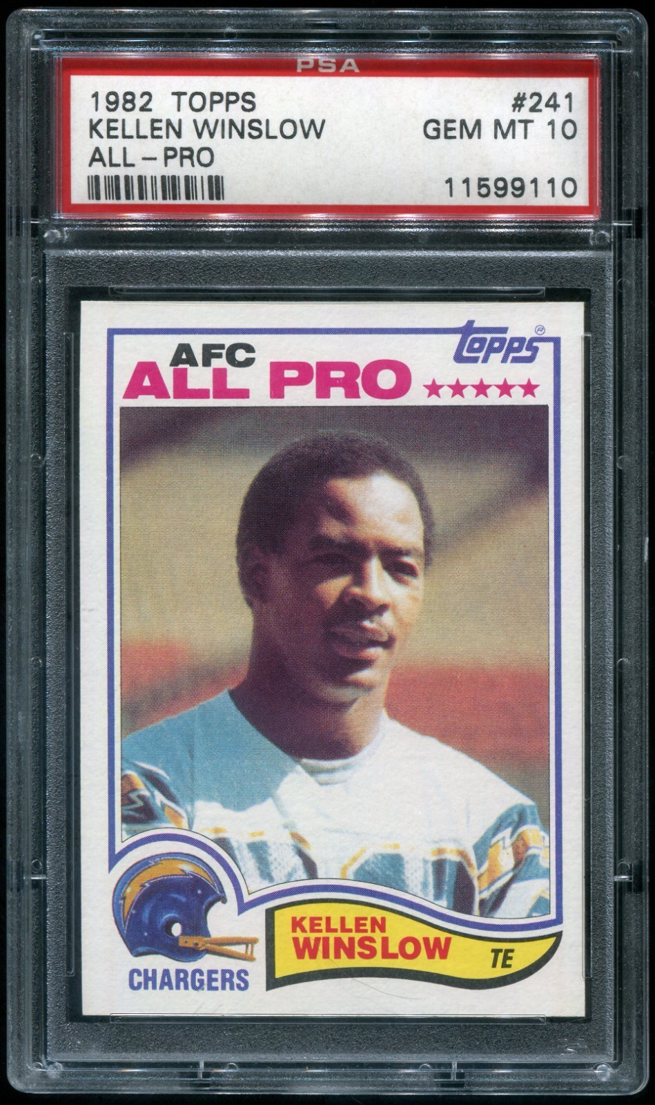 Kellen Winslow #241 Football Cards 1982 Topps trading card — raw and PSA graded price guide
