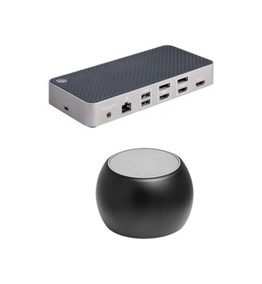 StarTech USB-C Triple 4K 100W Universal Dock Bundle, Bluetooth Boost U Speaker