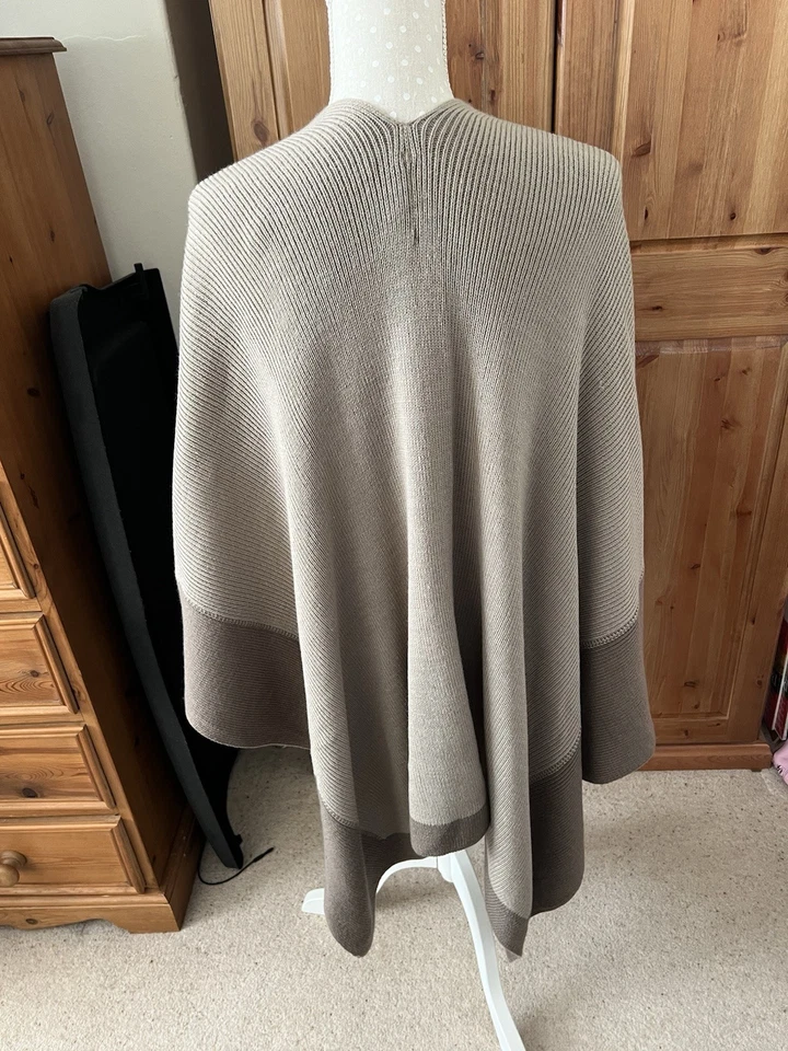 BHS Women’s Cape Jacket One Size Beige Wool Blend - Image 3 of 4