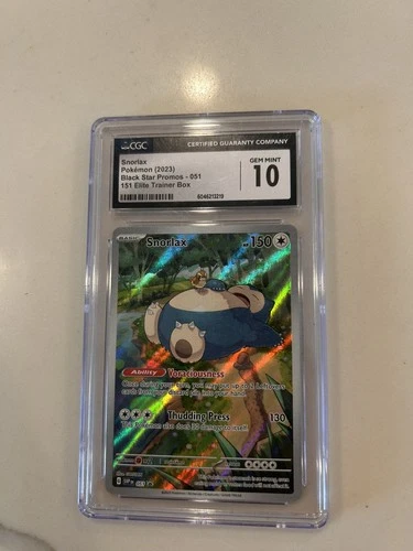 2023 POKEMON SVP EN-SV BLACK STAR PROMO #051 SNORLAX CGC 10 GEM MINT