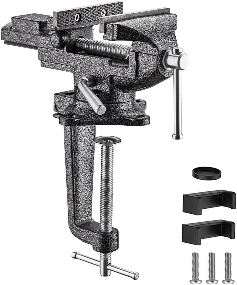 Morsa da Banco 85 mm Girevole 360° - Acciaio Fuso - Offerta Stock