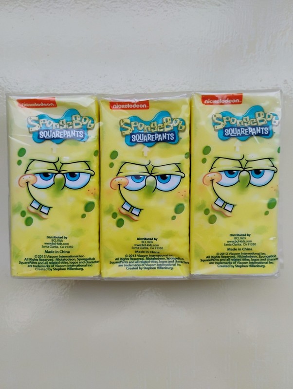Spongebob Squarepants Pocket Tissues  6 packs  (10pc 2 Ply) (Nickelodeon)