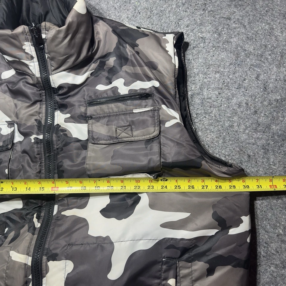Chaleco acolchado reversible sin mangas Regal Wear para hombre 3XL camuflado/negro bolsillo con cremallera completa Foto 4 de 4