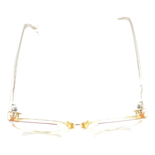 Luxottica NEW Vintage Cristal Red Clear Red Round Eyeglasses Frames 52 130 Italy - Picture 4 of 12