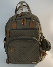 Iniuniu Diaper Bag Backpack Adjustable Unisex Tan Zipped Pockets