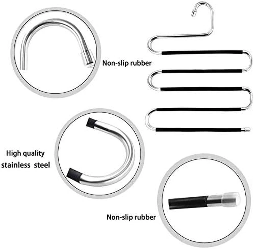 Appendini per Pantaloni Salvaspazio Antiscivolo, Confezione Da 6 Grucce per Pant - Immagine 2 di 4